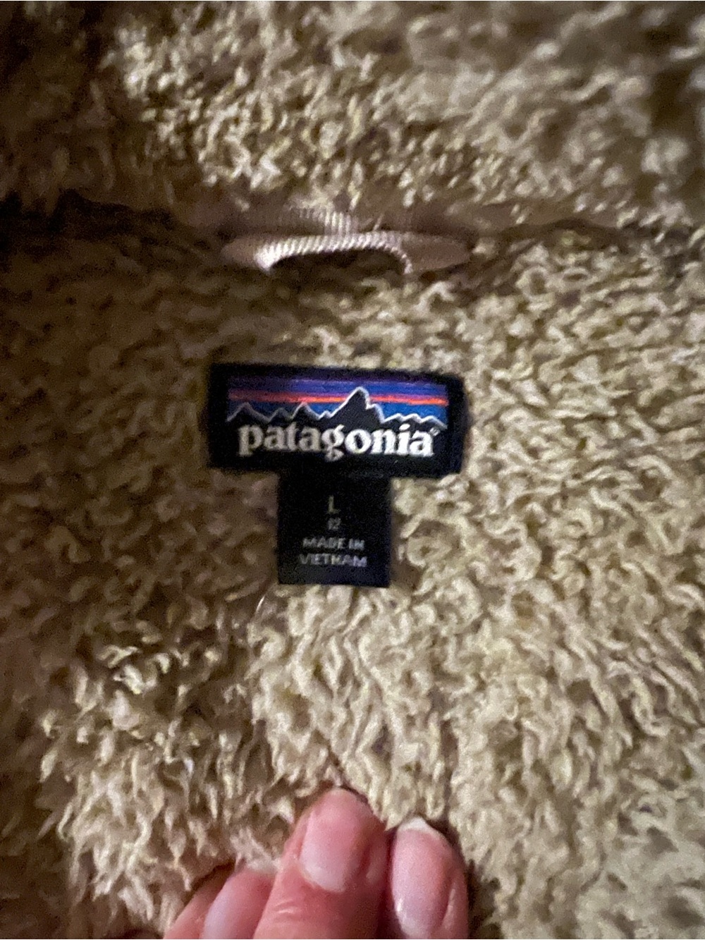 Patagonia Tan Sherpa 1/4 Zip-Up kids large